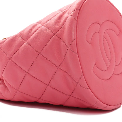 Chanel Lambskin Quilted Pearl Crush Drawstring Bag Pink 9 of 10