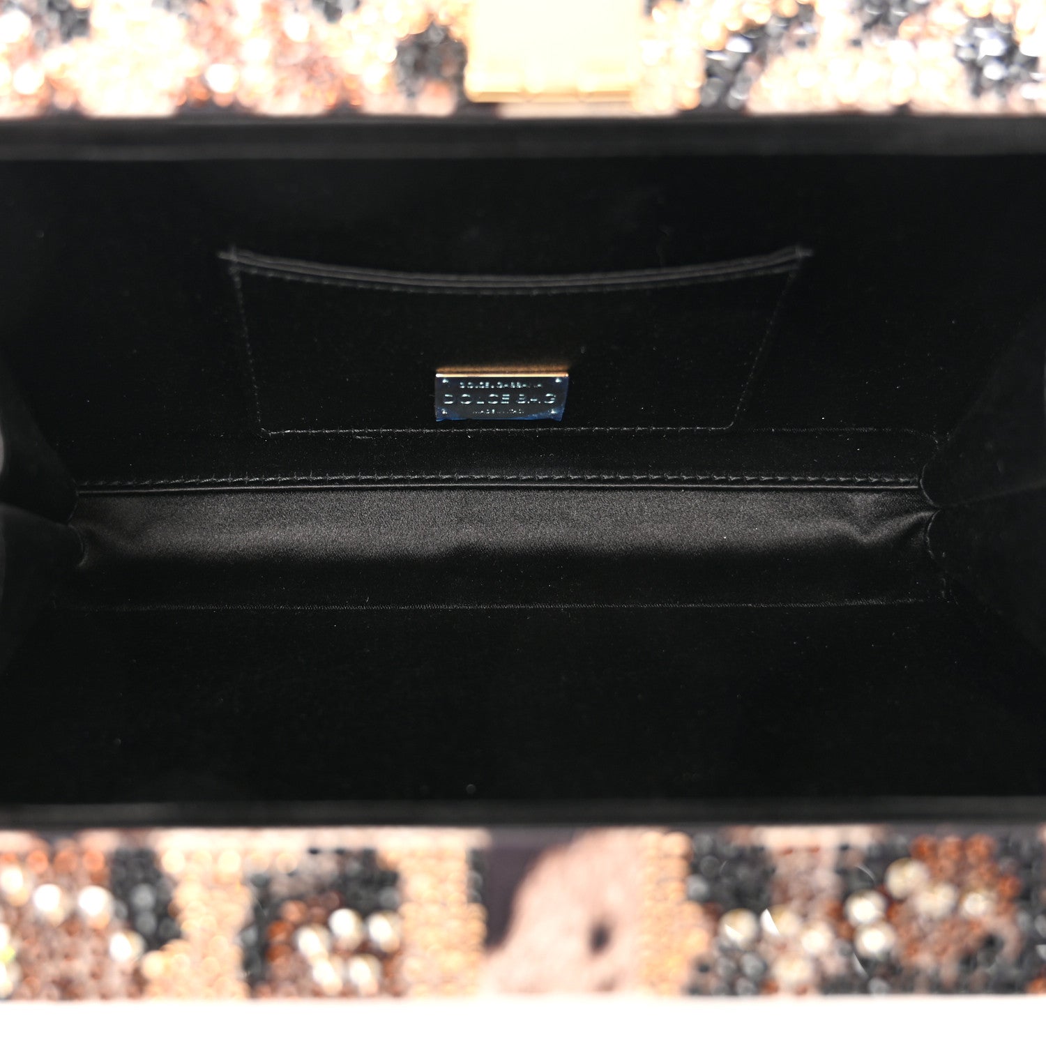 Dolce & Gabbana DOLCE GABBANA Satin Crystal Embellished Box Leopard 5 of 10
