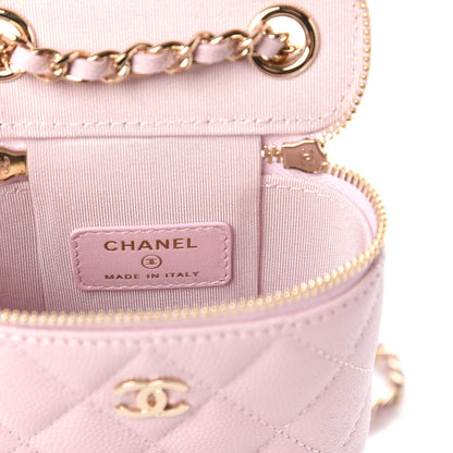 Chanel Caviar Quilted Small Vertical Coco Beauty Vanity Case With Chain Light Pink 8 of 11