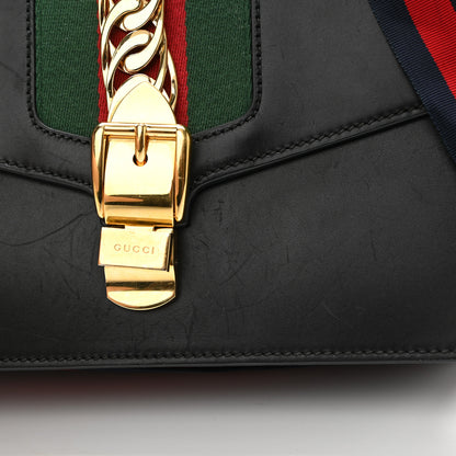 Gucci Calfskin Small Sylvie Shoulder Bag Black 14 of 18