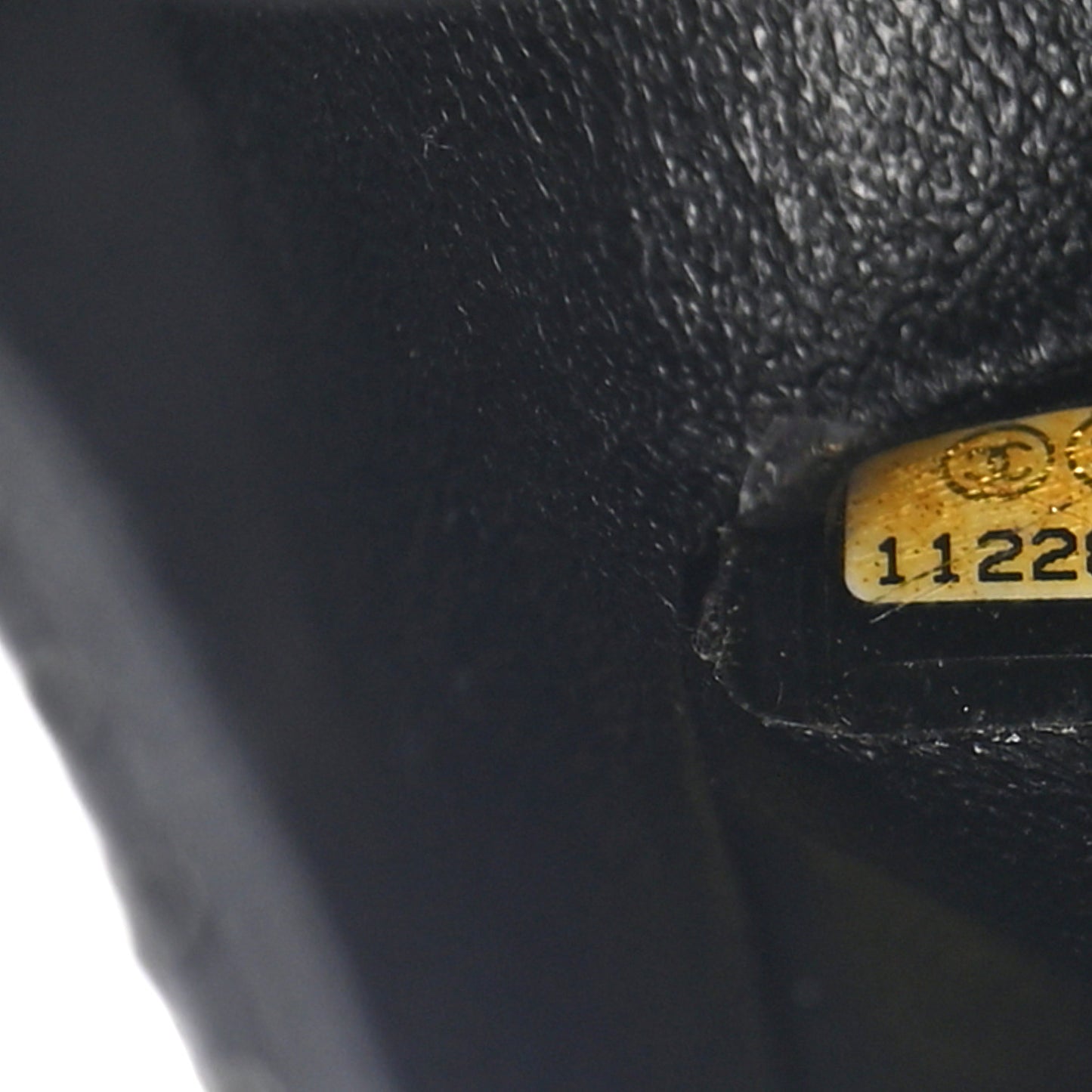 Lambskin Perforated Medium Double Flap Black