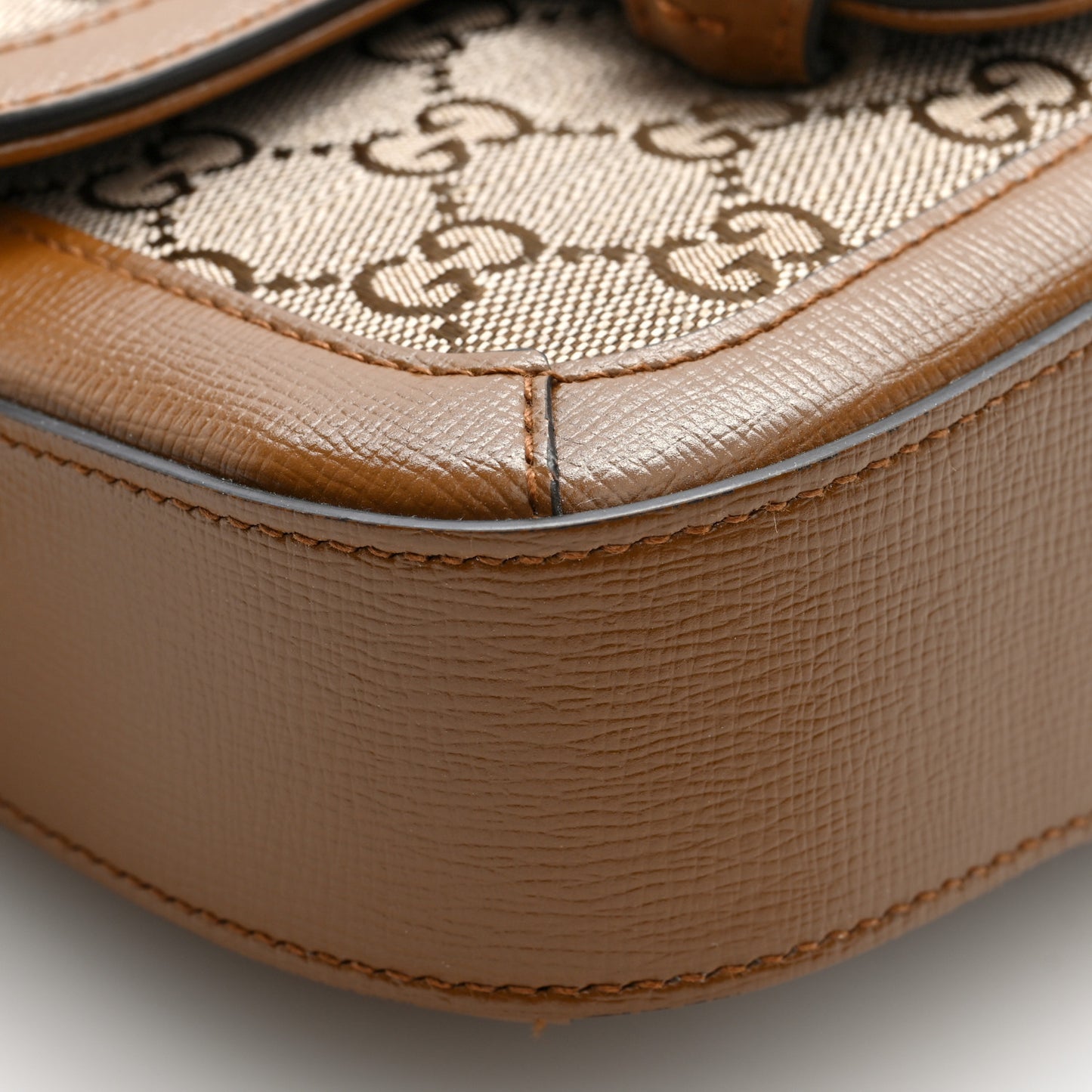 Monogram Small Horsebit 1955 Asymmetric Shoulder Bag Beige Brown Sugar