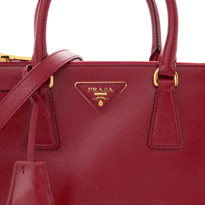 Prada Saffiano Vernice Mini Galleria Double Zip Tote Scarlatto 9 of 11