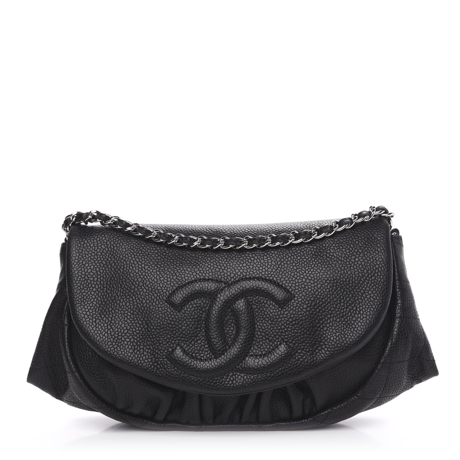 Chanel Caviar Half Moon Wallet On Chain WOC Black 1 of 13