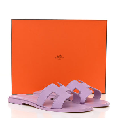 Hermes Epsom Oran Sandals 37.5 Violet Amethyste 9 of 9