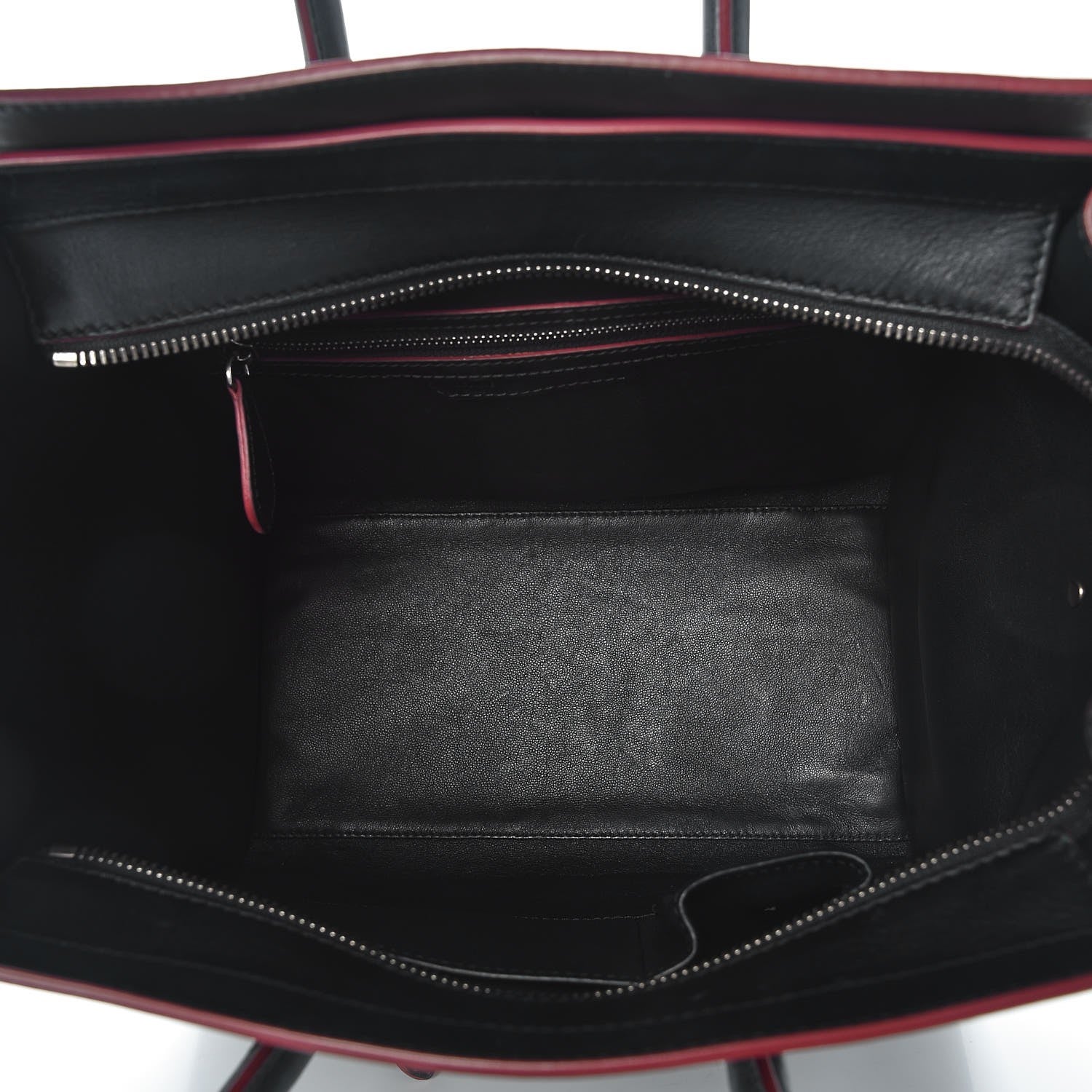 Celine Smooth Calfskin Mini Luggage Black Pink Trim 5 of 14