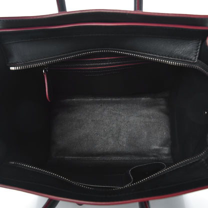 Celine Smooth Calfskin Mini Luggage Black Pink Trim 5 of 14