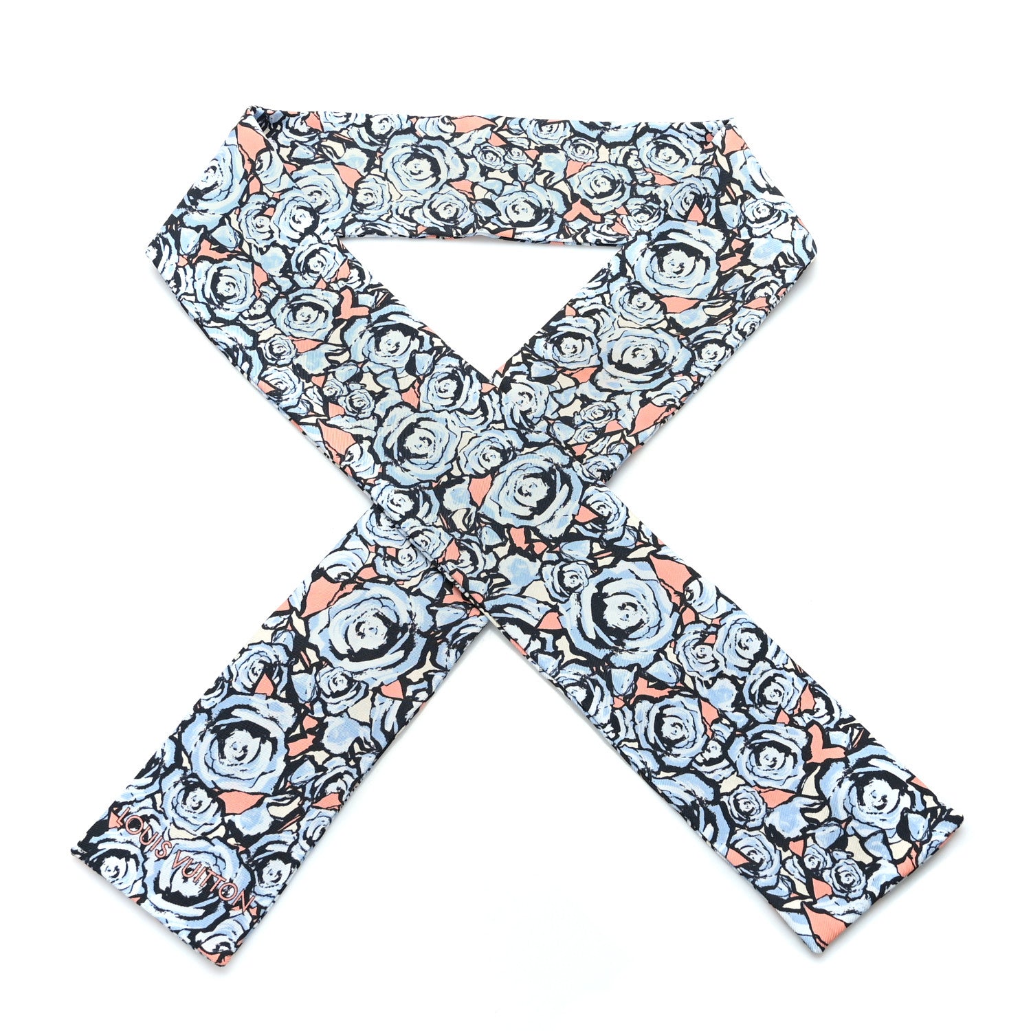 Louis Vuitton Rock n Roses Silk Bandeau Bleu Ciel 1 of 3