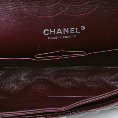Chanel Crinkled Patent Quilted Medium Double Flap Dark Red 4 of 4