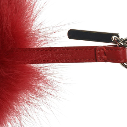 Fendi Fox Fur Shiny Nappa Bi-Color A ABCharm Bag Charm Rosso Chiaro Moro Strawberry 3 of 4