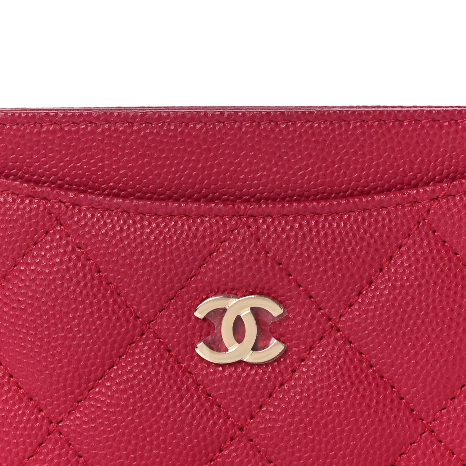 Chanel Caviar Quilted Card Holder Dark Pink 11 of 12