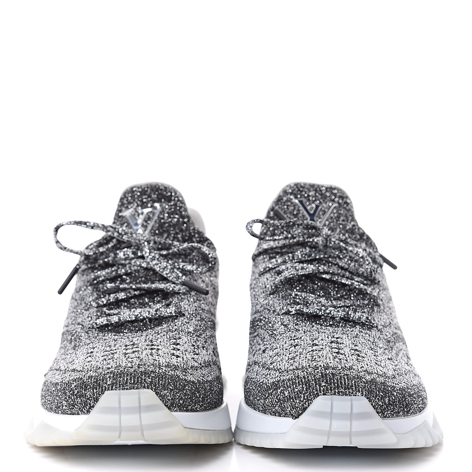 Louis Vuitton Technical Knit V.N.R Sneakers 7.5 Silver 2 of 10