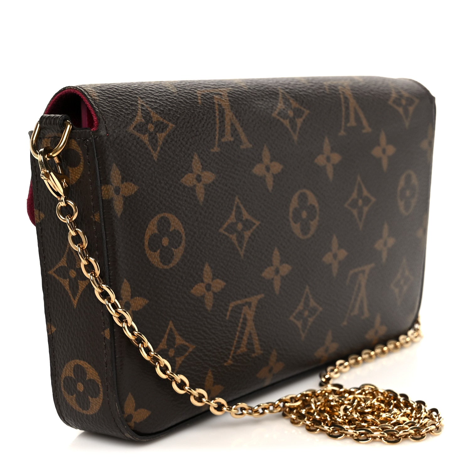 Louis Vuitton Monogram Pochette Felicie Chain Wallet Fuchsia 4 of 15