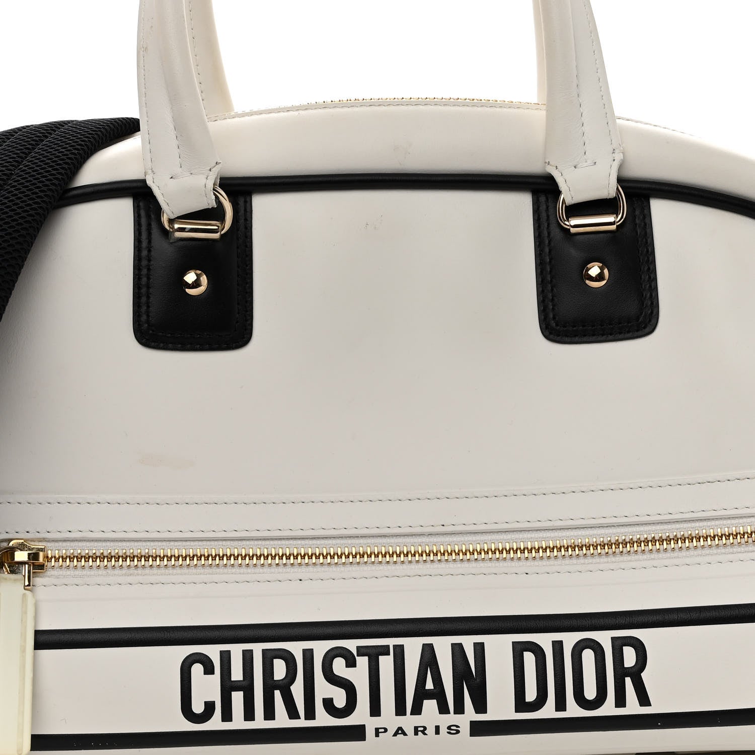 Christian Dior Calfskin Dior Vibe Zip Bowling Bag White 7 of 10