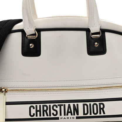 Christian Dior Calfskin Dior Vibe Zip Bowling Bag White 7 of 10