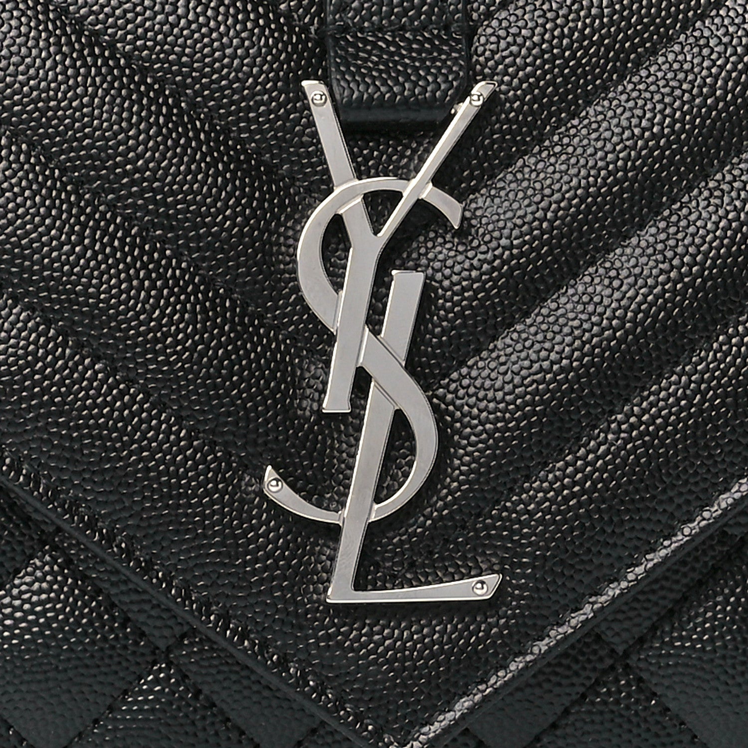 Saint Laurent Grain De Poudre Textured Mixed Matelasse Triquilt Small Monogram Satchel Black 9 of 12