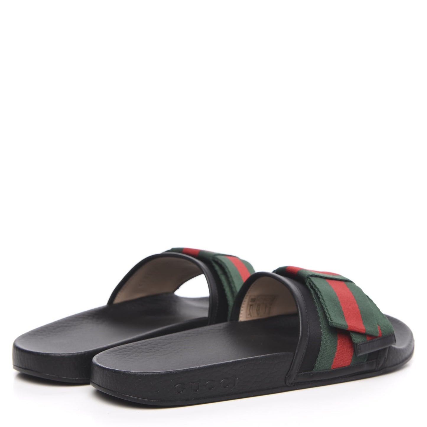 Satin Web Bow Slide Sandals 37 Black