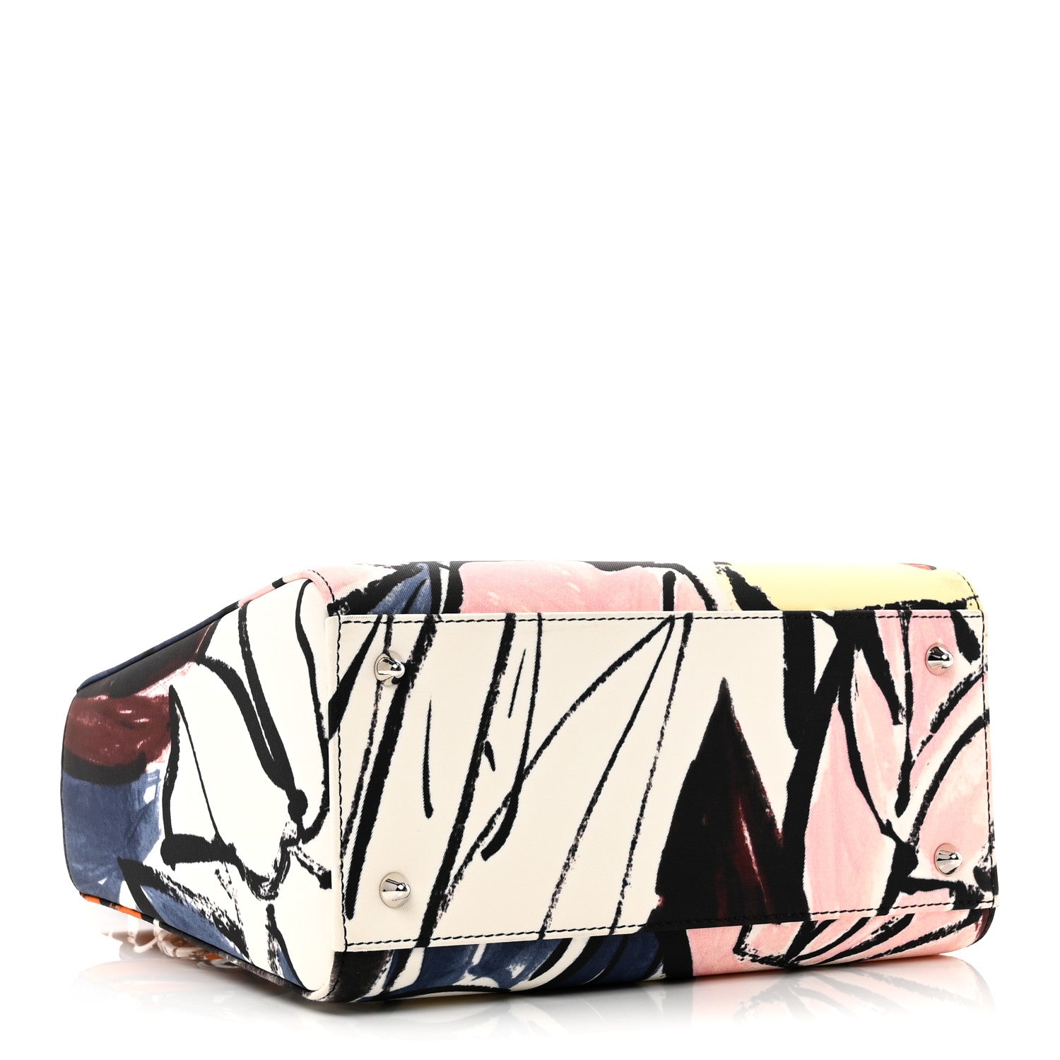 Christian Dior Canvas Graffiti Floral Printed Medium Lady Dior Multicolor 4 of 10