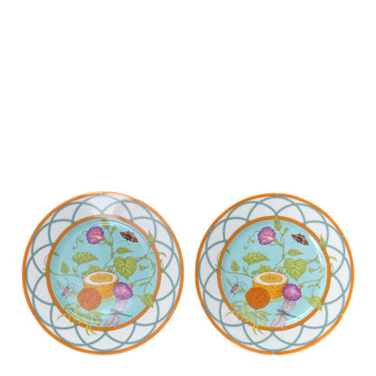Hermes Porcelain La Siesta Dessert Plate Set of 2 1 of 6