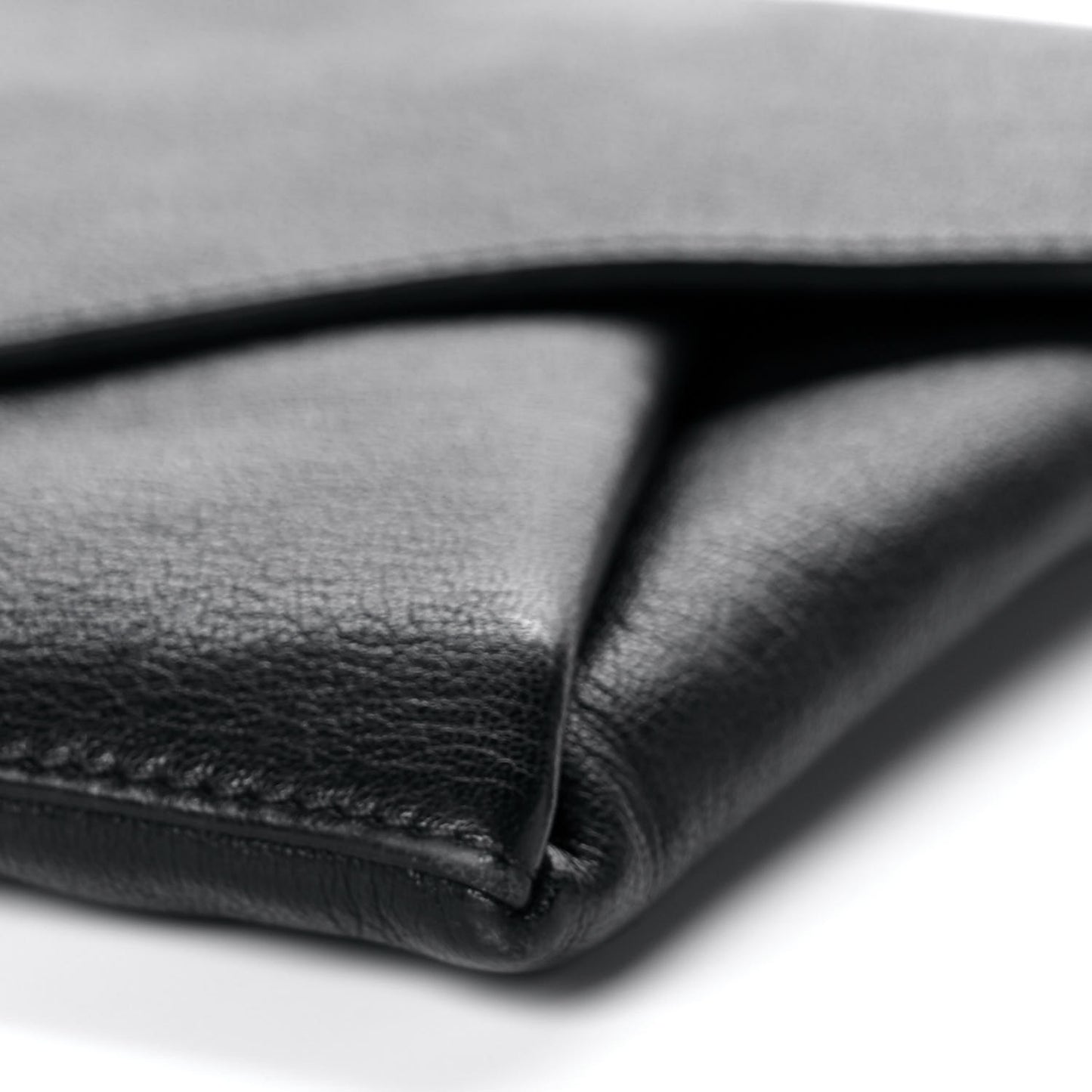 Sugar Goatskin Medium Antigona Envelope Clutch Black