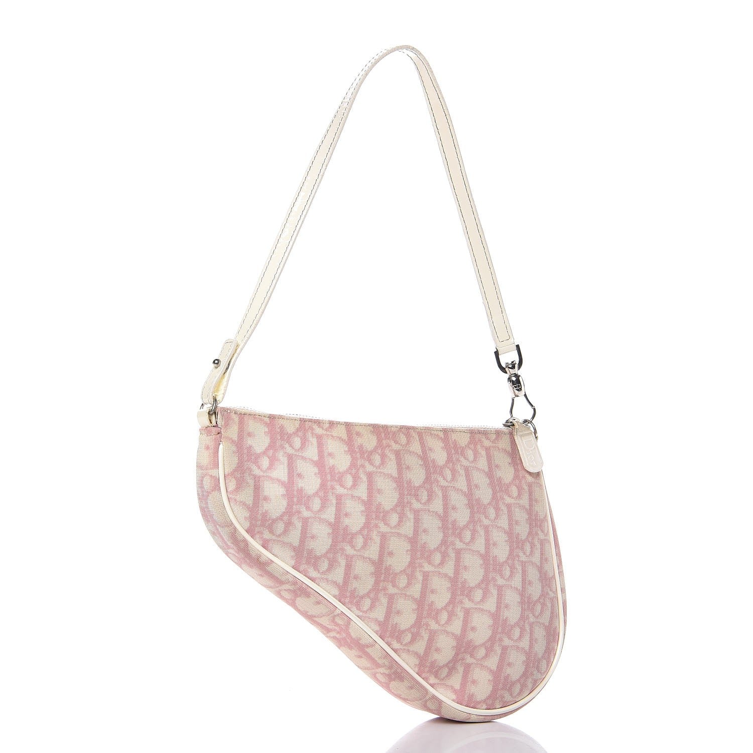 Christian Dior Monogram Mini Saddle Pochette Pink 3 of 14