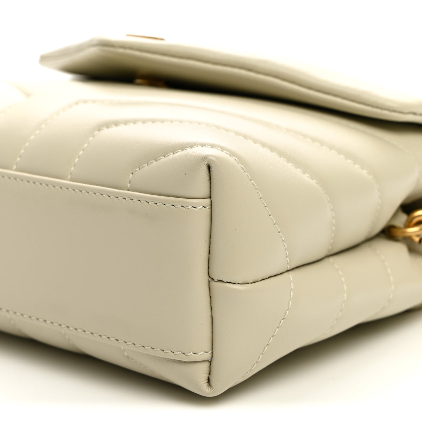 Calfskin Y Quilted Monogram Toy Loulou Crossbody Bag Blanc Vintage