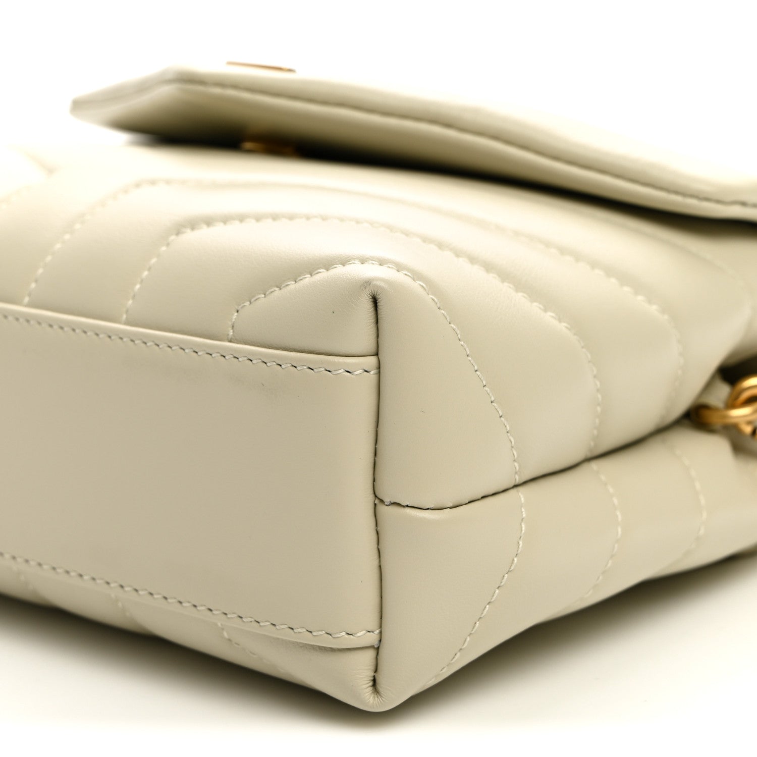 Saint Laurent Calfskin Y Quilted Monogram Toy Loulou Crossbody Bag Blanc Vintage 11 of 11