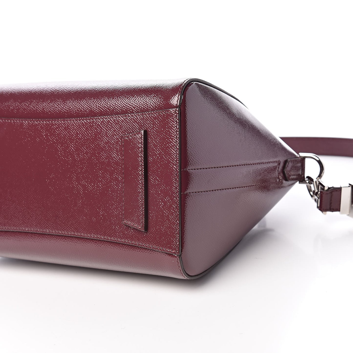 Textured Patent Calfskin Small Antigona Aubergine