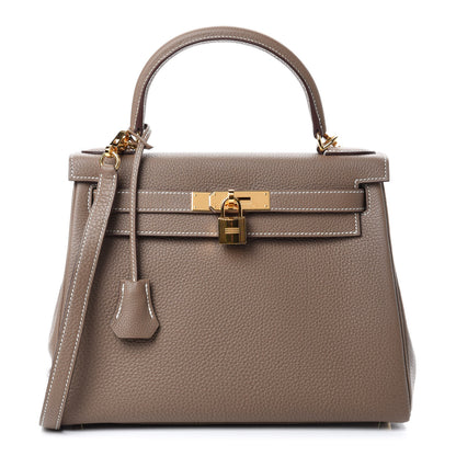 Hermes Togo Kelly Retourne 28 Etoupe 1 of 10