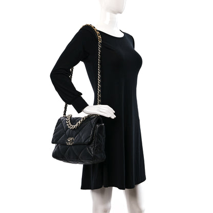 Chanel Lambskin Quilted Large Chanel 19 Flap Black 2 of 10
