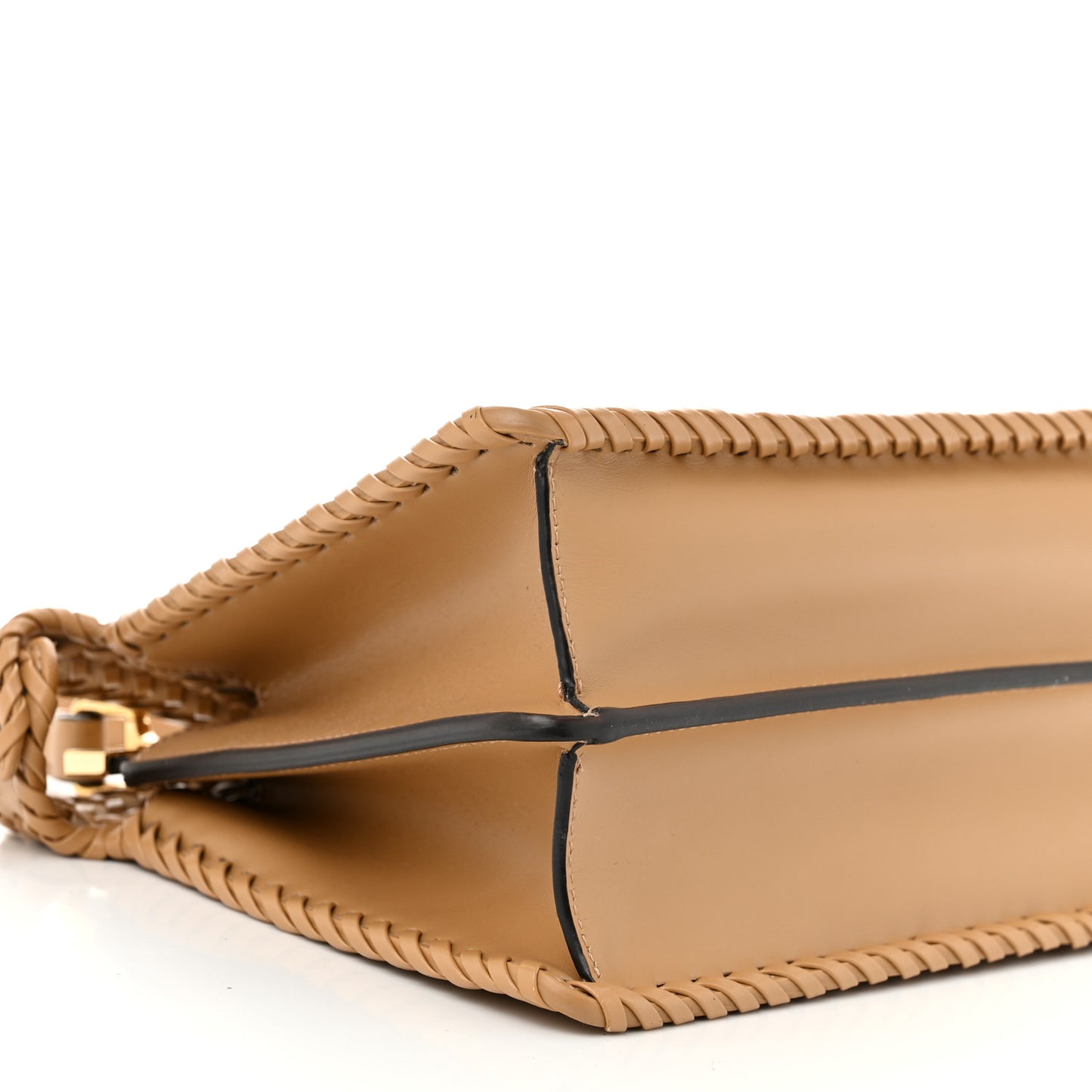 Vitello King Shiny Nappa Intreccio Small Peekaboo I SEE U Satchel Miele Scuro