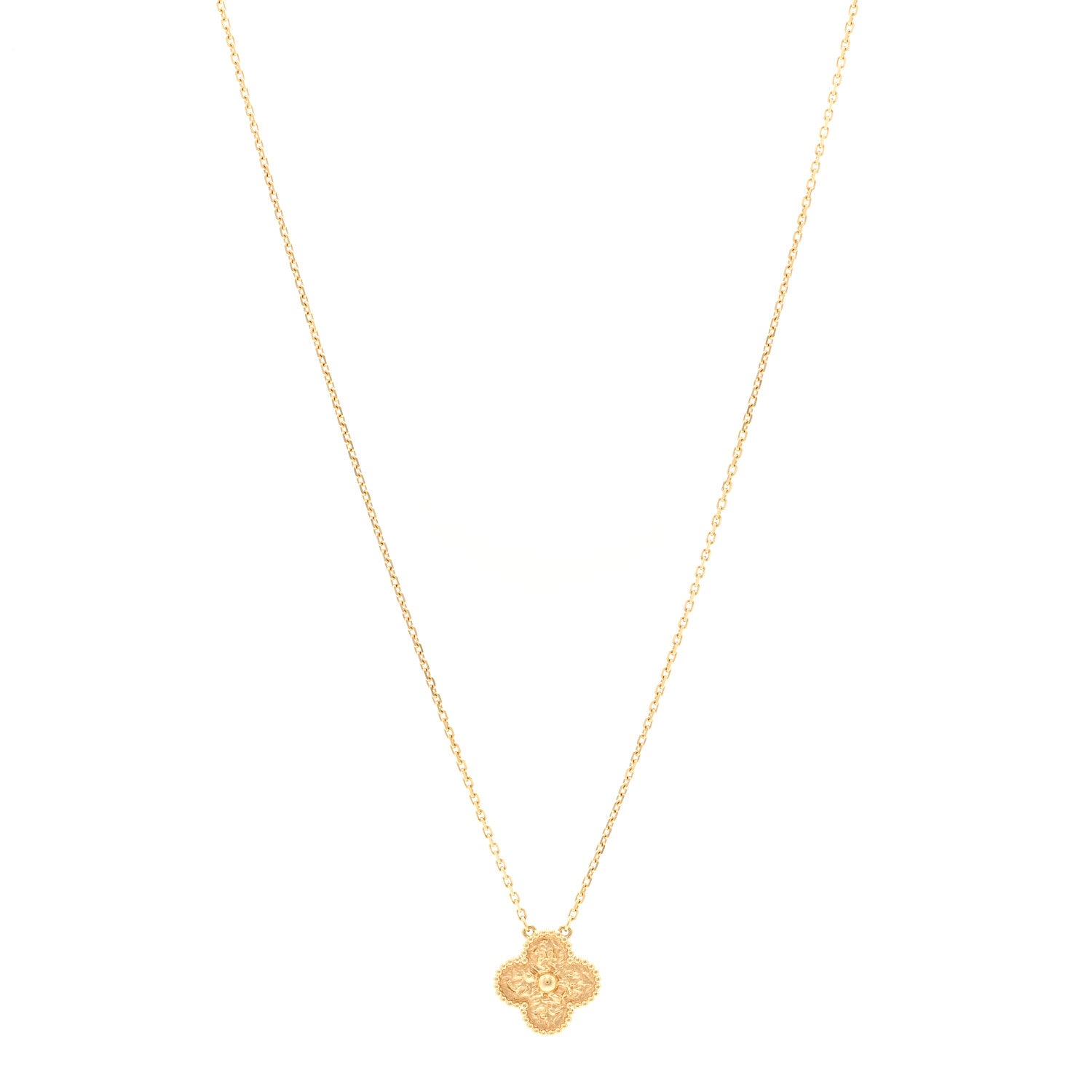 Van Cleef & Arpels 18K Yellow Gold Vintage Alhambra Pendant Necklace 1 of 5