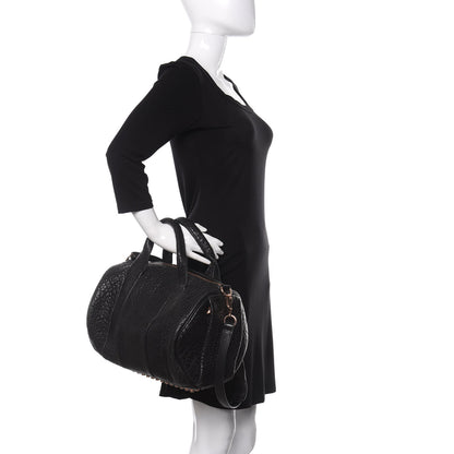 Alexander Wang Pebbled Lambskin Rocco Black Rose Gold Hardware 3 of 10
