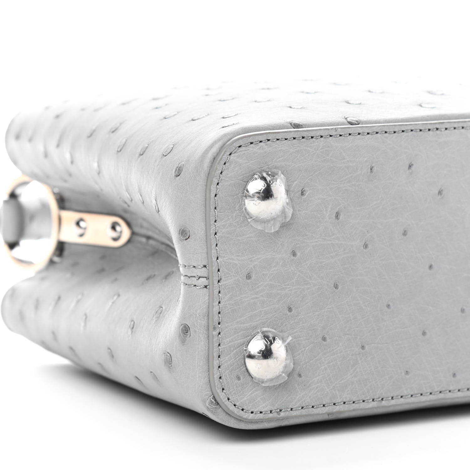 Louis Vuitton Ostrich Capucines BB Gris 9 of 10