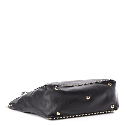 Valentino Garavani Vitello Medium Rockstud Tote Black 4 of 10