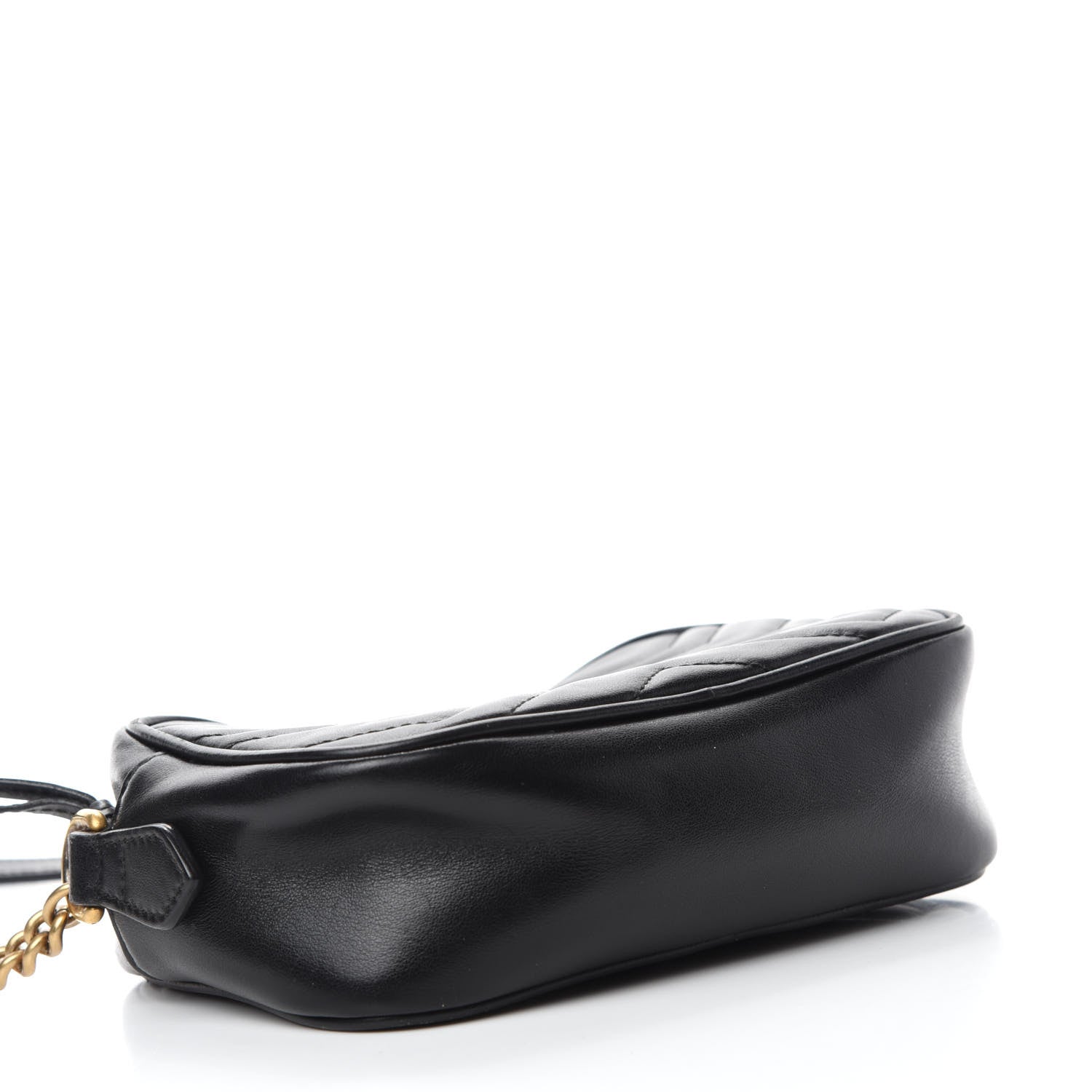 Gucci Calfskin Matelasse Mini GG Marmont Chain Shoulder Bag Black 4 of 13