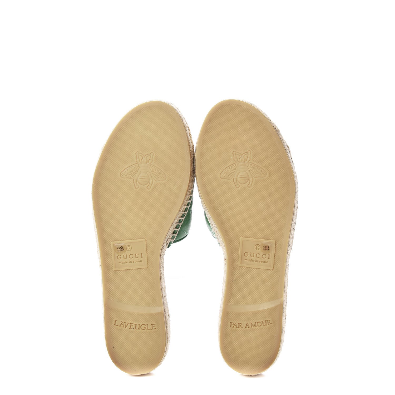 Gucci Nappa Matelasse GG Marmont Espadrille Slide Sandals 38 New Shamarock 7 of 9