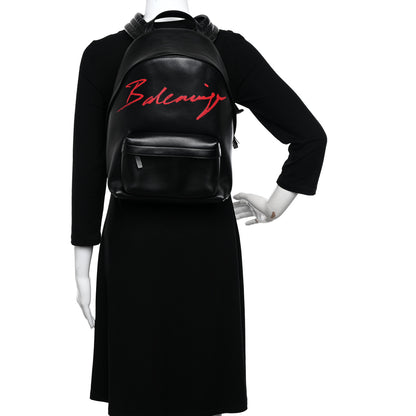 Balenciaga Supple Calfskin Signature Logo Small Everyday Backpack Black 2 of 9