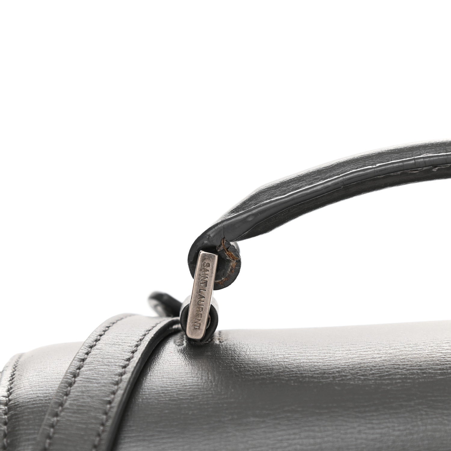 Saint Laurent Smooth Calfskin Suede Medium Bellechasse Grey 12 of 16