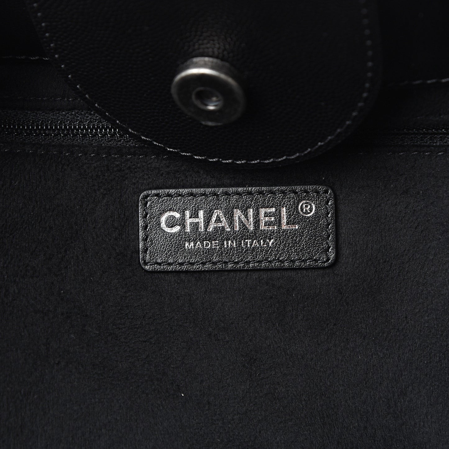 Caviar Small Studded Deauville Tote Black