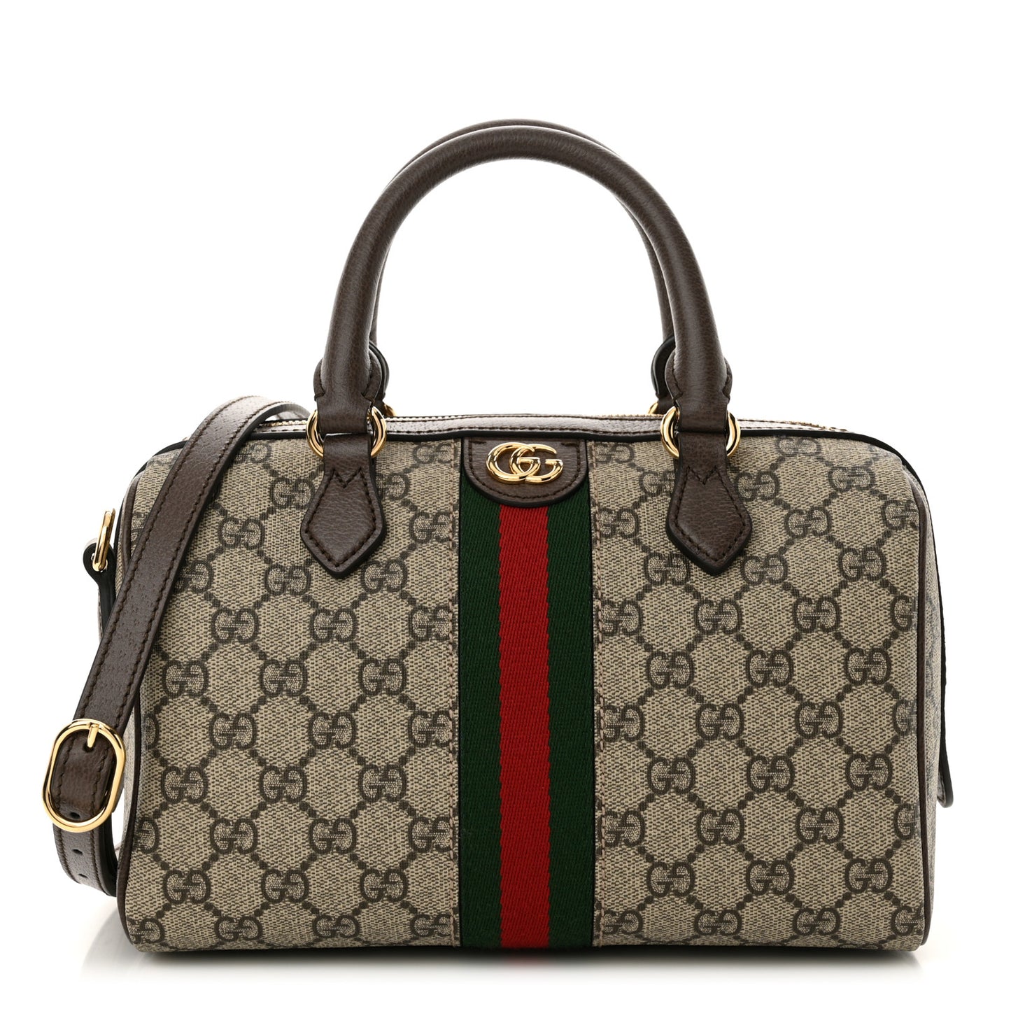 GG Supreme Monogram Web Small Ophidia Top Handle Bag Beige Ebony