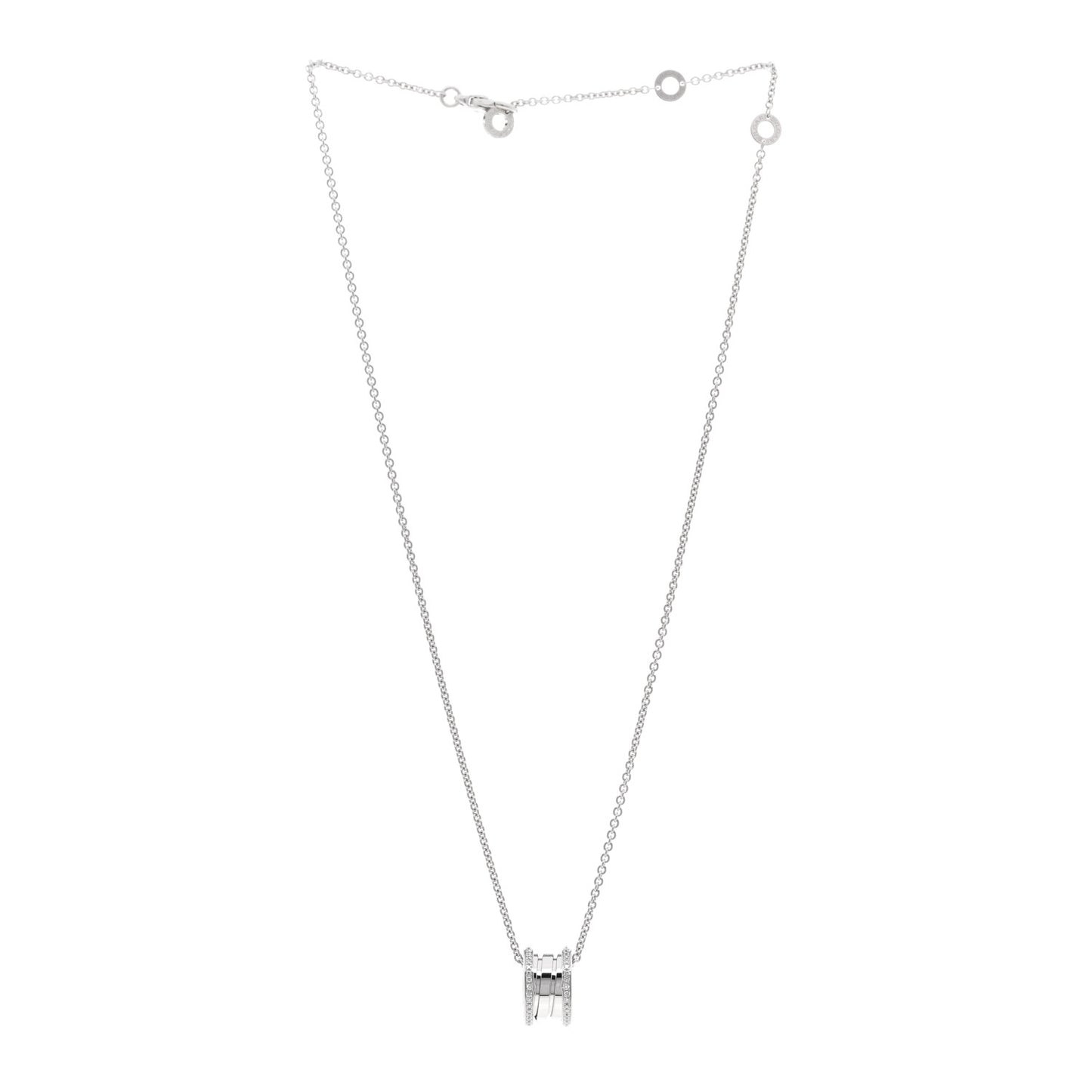 18K White Gold Diamond B.Zero1 Pendant Necklace