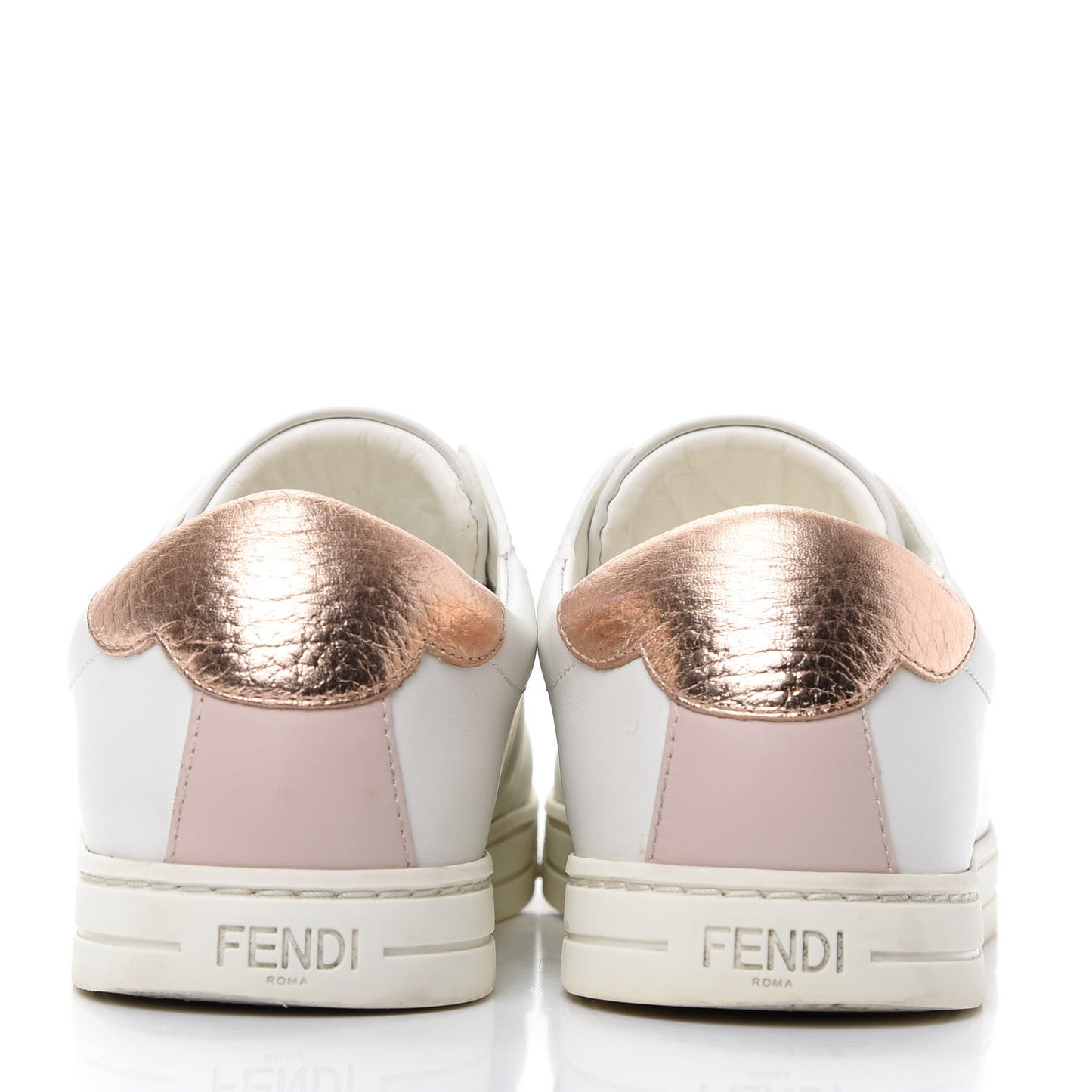 Vitello Lurex Rockoclick Slip On Sneakers 36.5 White Soap Rose Gold