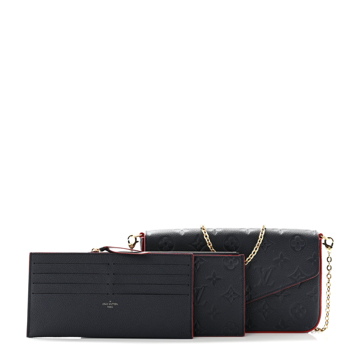 Louis Vuitton Empreinte Pochette Felicie Chain Wallet Marine Rouge 3 of 11