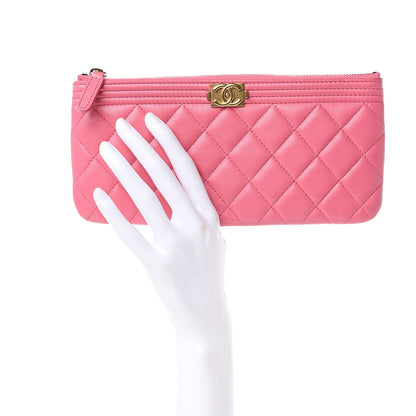 Chanel Lambskin Quilted Small Boy Zipped Pouch Pink 2 of 11
