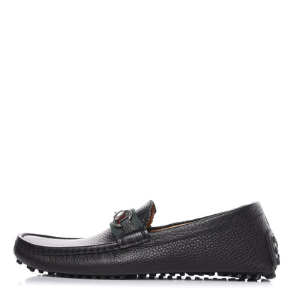 Gucci Calfskin Web Mens Horsebit Driver Loafers 7.5 Black 1 of 12