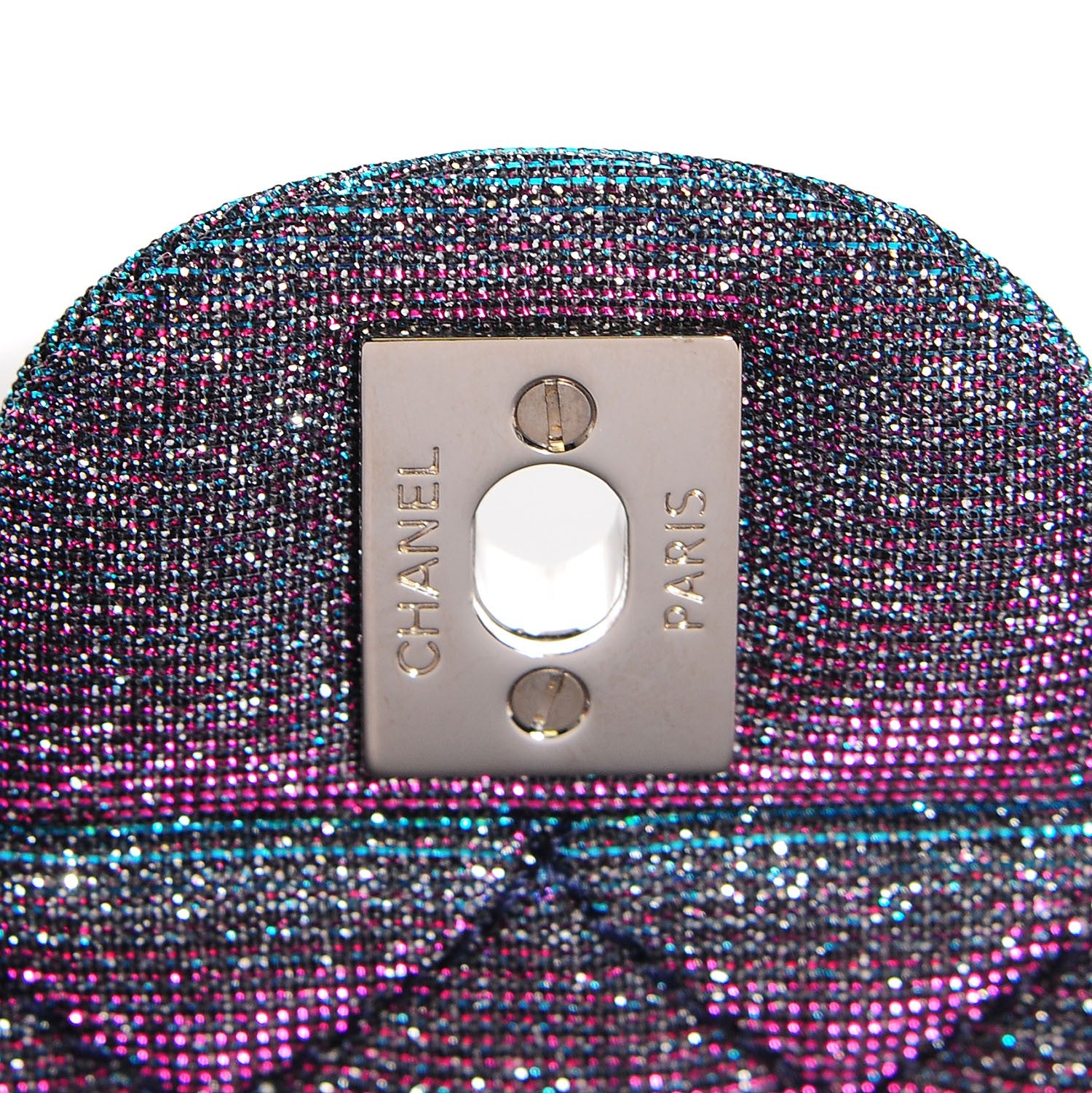 Chanel Iridescent Glitter Fabric Jumbo Single Flap Multicolor 8 of 8