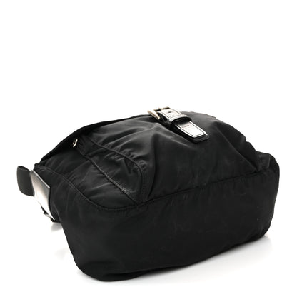 Prada Nylon Vela Saffiano Single Buckle Messenger Shoulder Bag Black 4 of 11