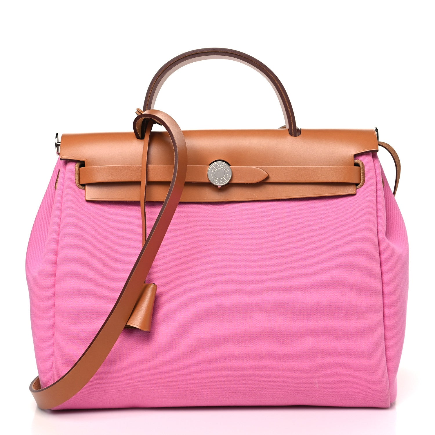 Hermes Toile Officier Vache Hunter Verso Herbag Zip PM 31 Bubblegum Rubis Naturel 3 of 11