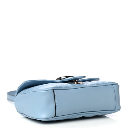 Gucci Calfskin Matelasse Mini GG Marmont Shoulder Bag Porcelain Light Blue 4 of 16